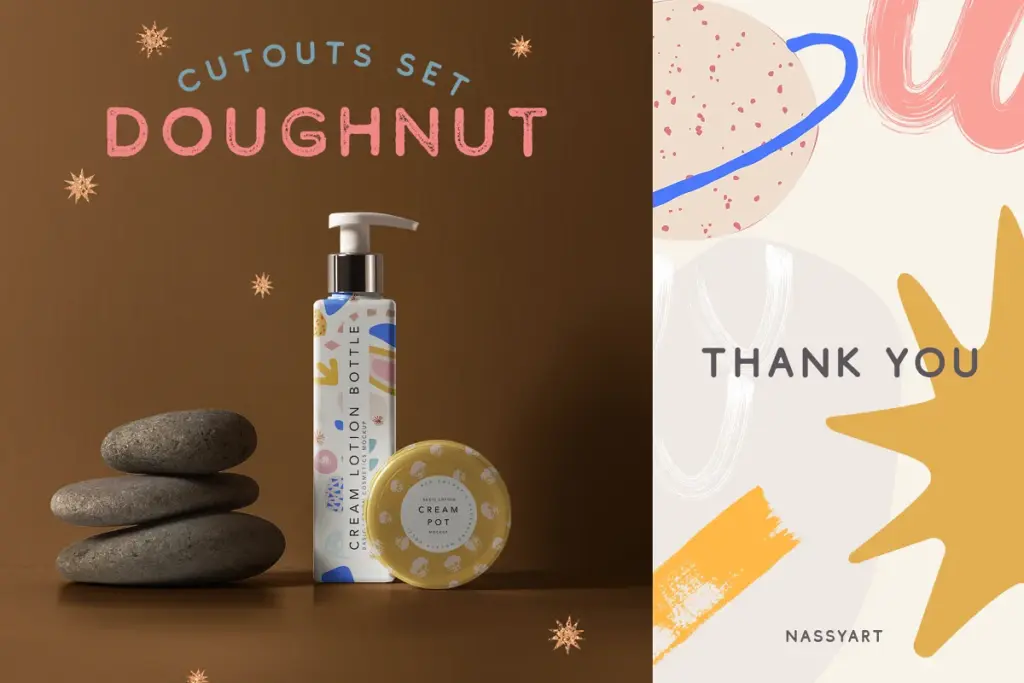 Doughnut Collage Cutouts mockup Doughnut Collage Cutouts mockup