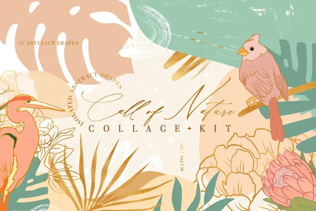 Call of nature collage cutouts previews Call of nature collage cutouts previews
