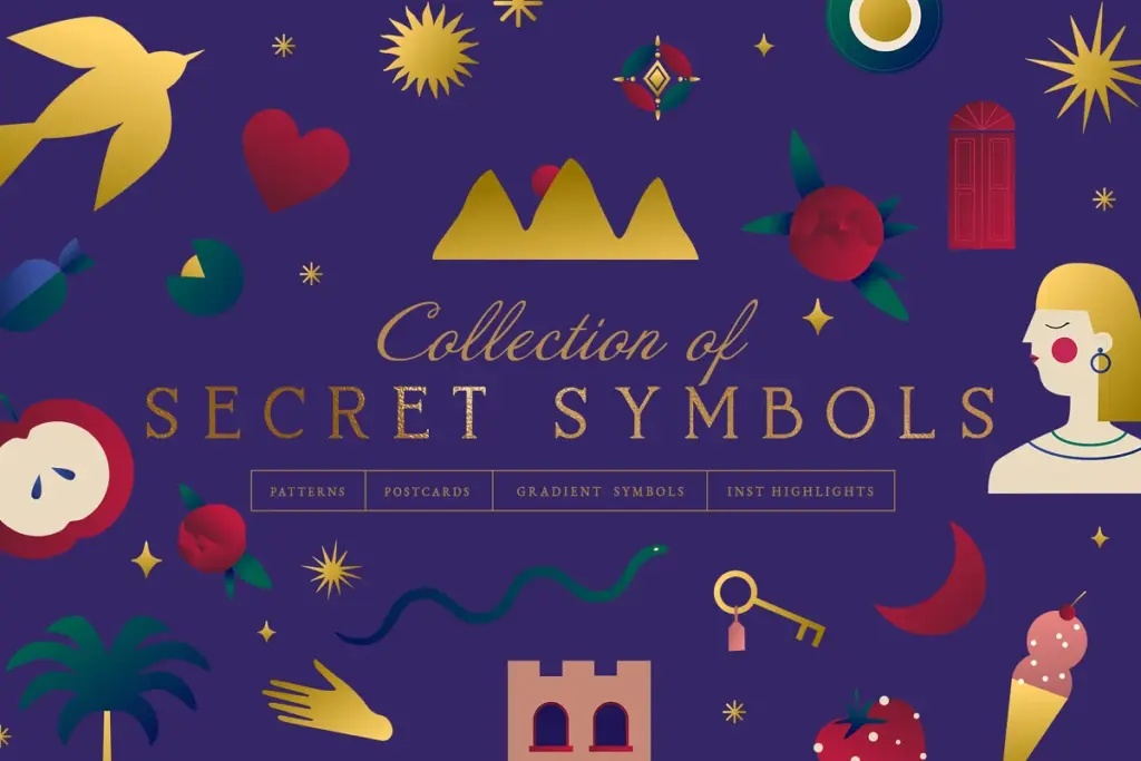Secret Symbols Collage Cutouts previews Secret Symbols Collage Cutouts