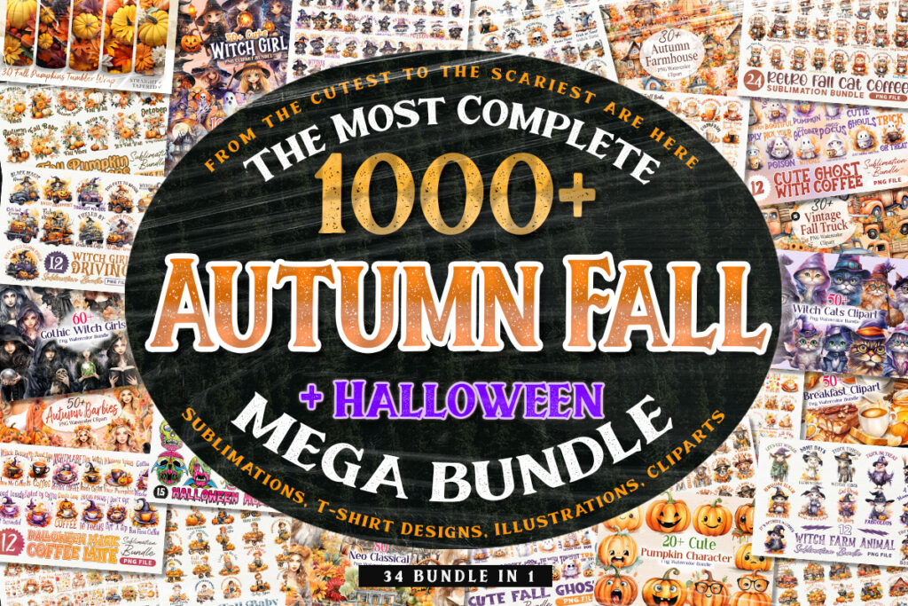 1000+ Autumn Fall And Halloween Mega Bundle