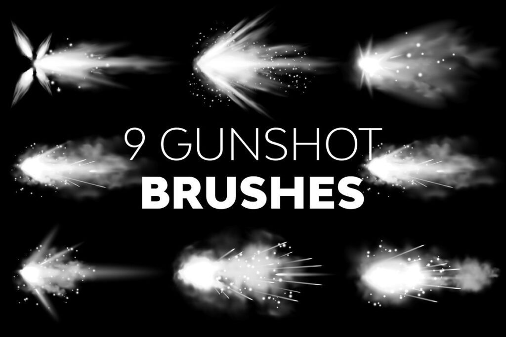 photoshop-texture-brushes-gunshot