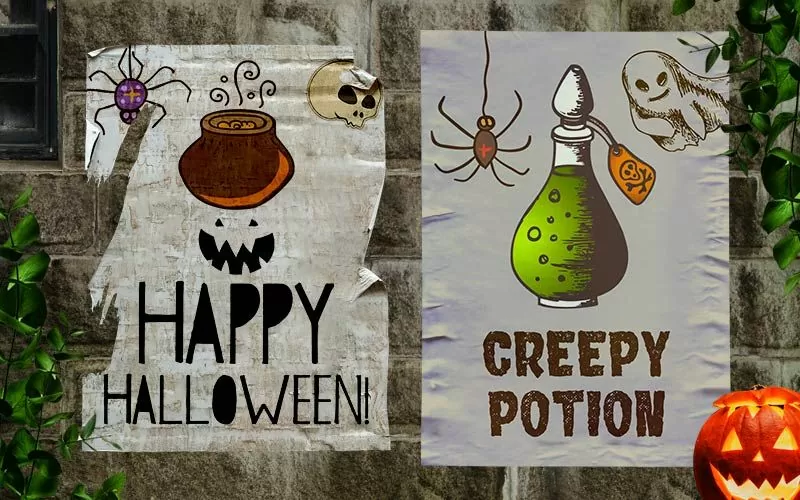 happy halloween prop and greepy potion image