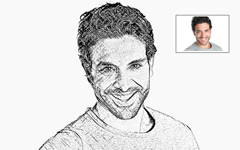 Photo to Sketch photoshop-action preview image