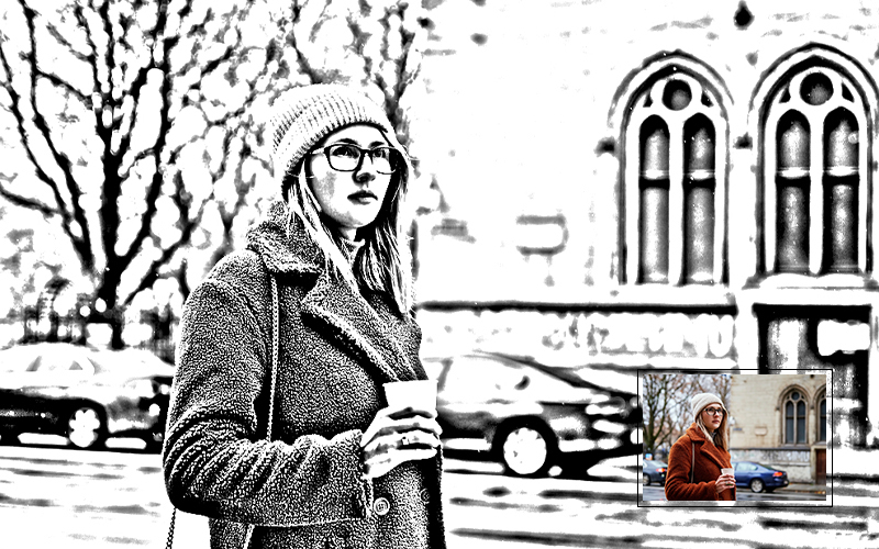 Photo to Sketch photoshop-action image preview