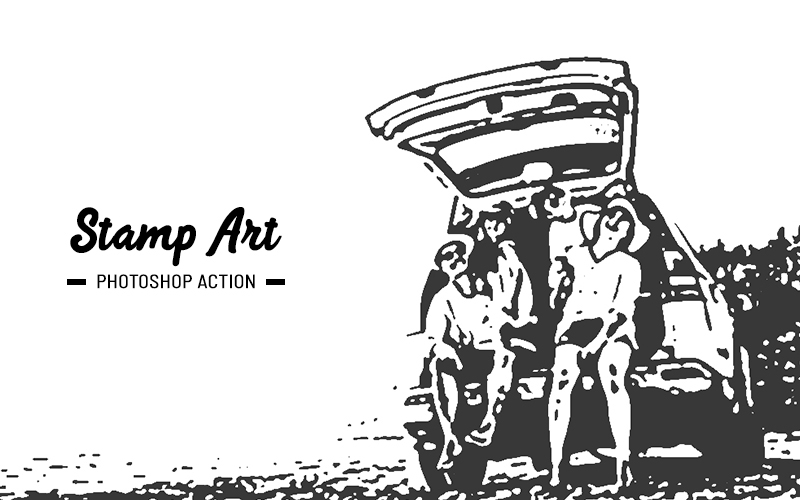 Stamp Art photoshop-action preview