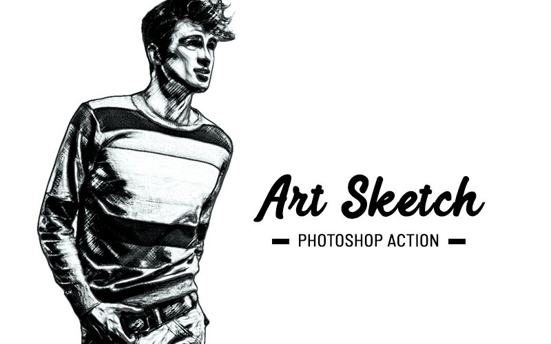 Art Sketch photoshop-action preview