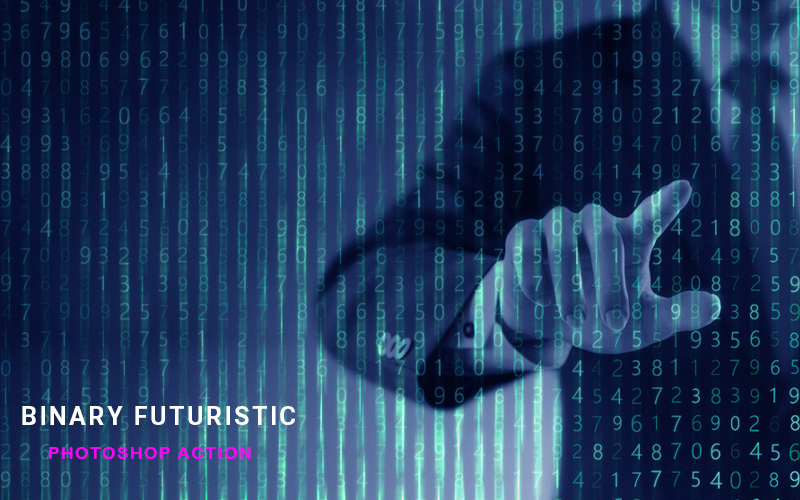 Binary Futuristic photoshop-action preview