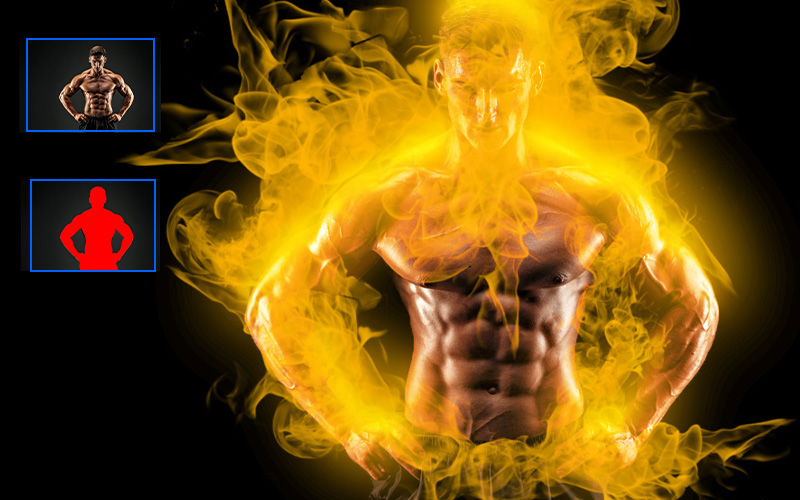 Burn photoshop-action image preview