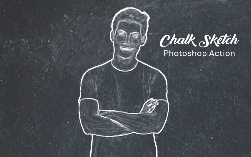 Chalk Sketch photoshop-action preview