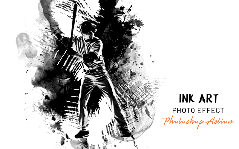 Ink art Photo Effect PS Action