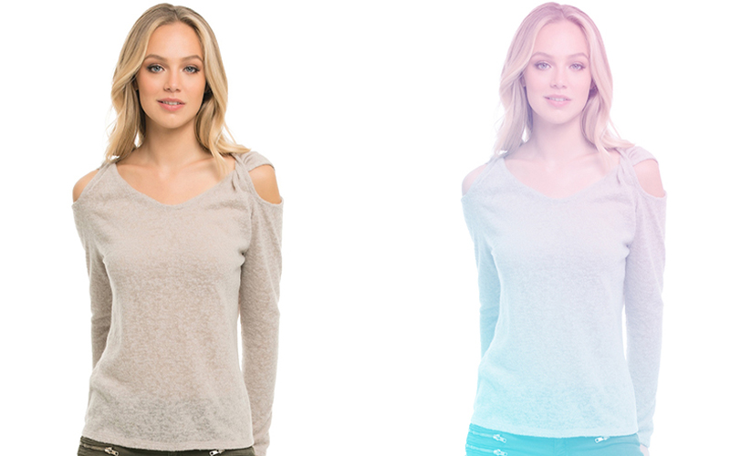 before and after preview of a girl's image after applying a ps action