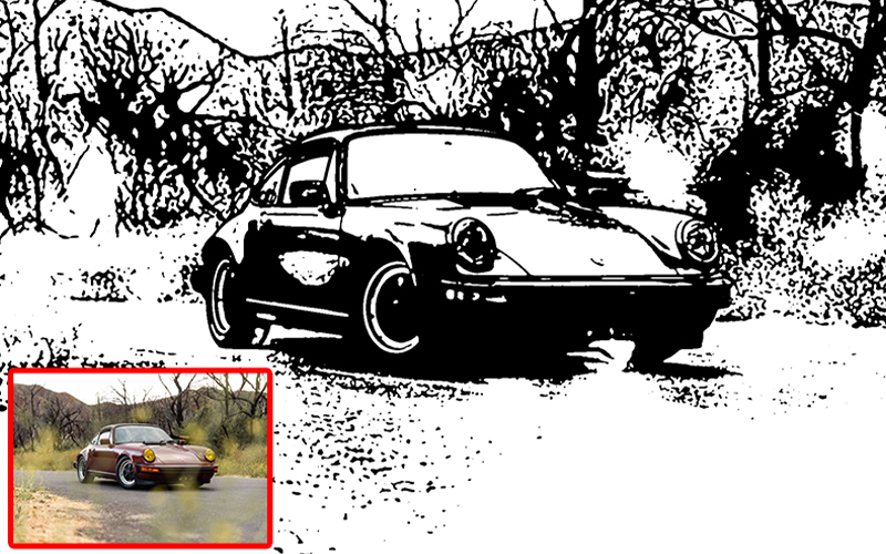 a preview image o a hand sketched car