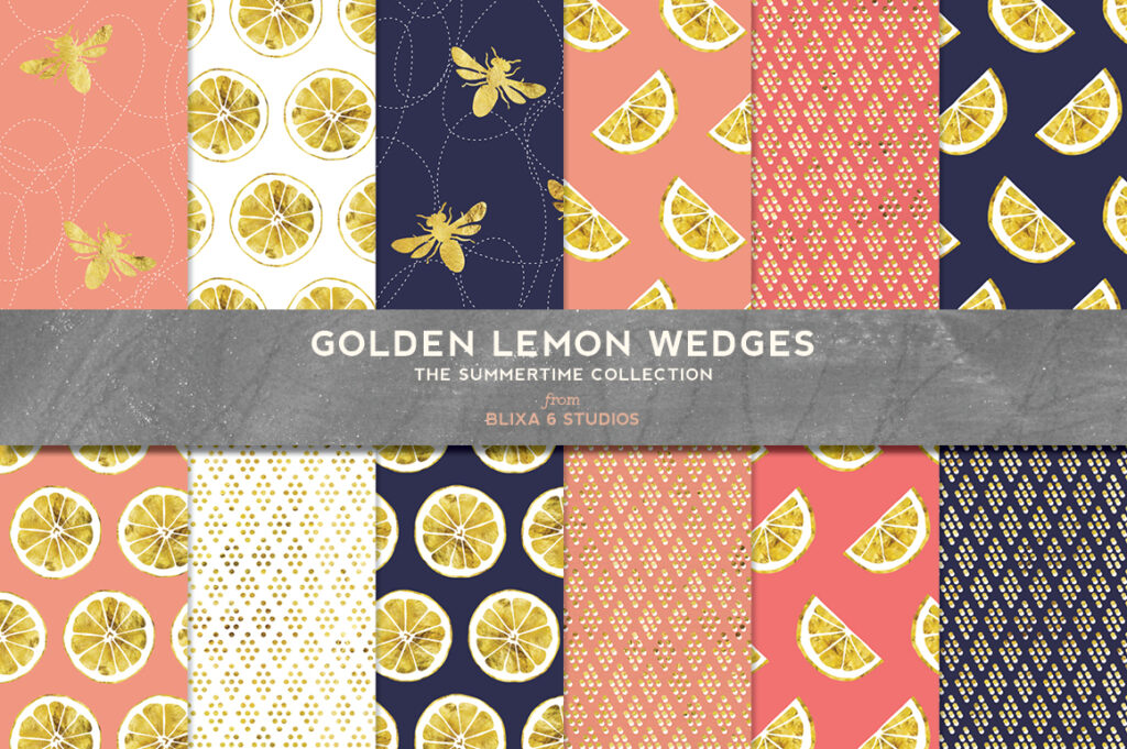 digital-graphic-art-golden-lemon-wedges