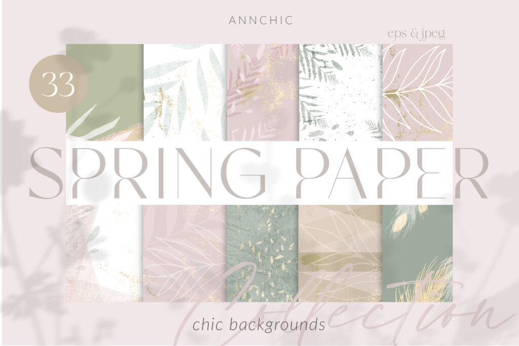 Spring Paper collection included in this floral backgrounds bundle