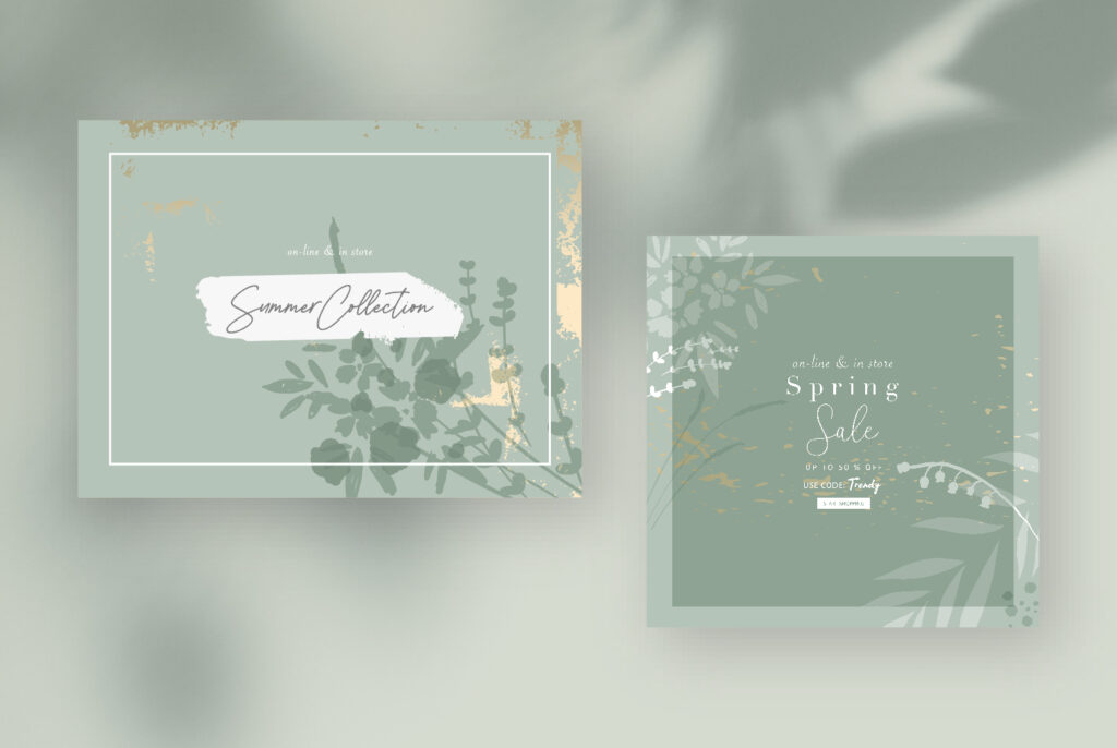 Mockup of rustic botanicals included in this floral backgrounds bundle