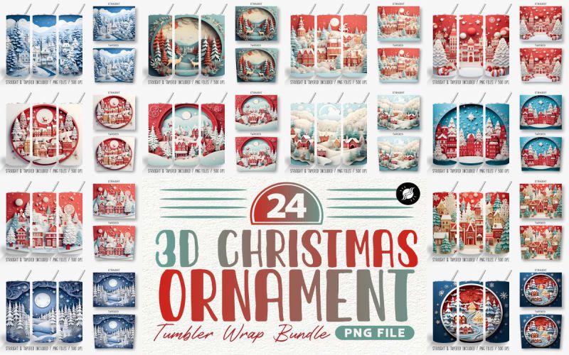 3d christmas tumbler ornaments cover preview