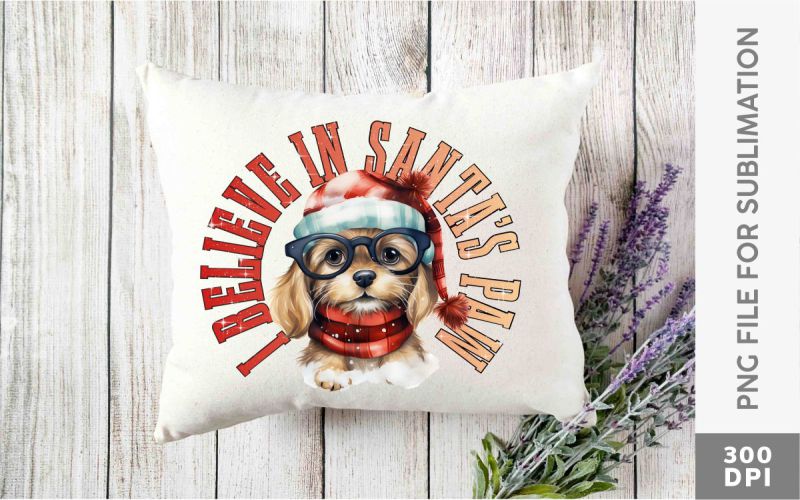 Funny Christmas Dog V2 PNG Sublimation Bundle pillow preview