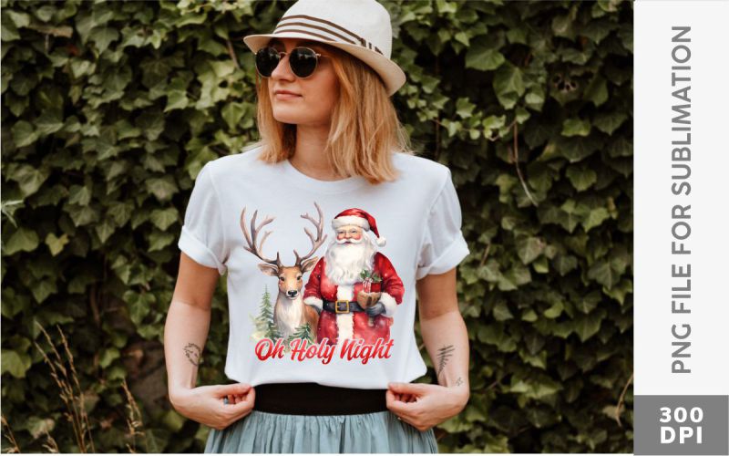 Reindeer And Santa PNG Sublimation Bundle t-shirt preview