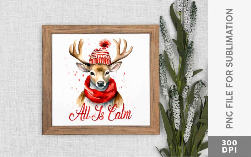 Christmas Reindeer PNG Sublimation Bundle wall hanging preview