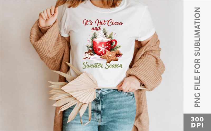 Christmas Hot Cocoa PNG Sublimation Bundle T-shirt preview