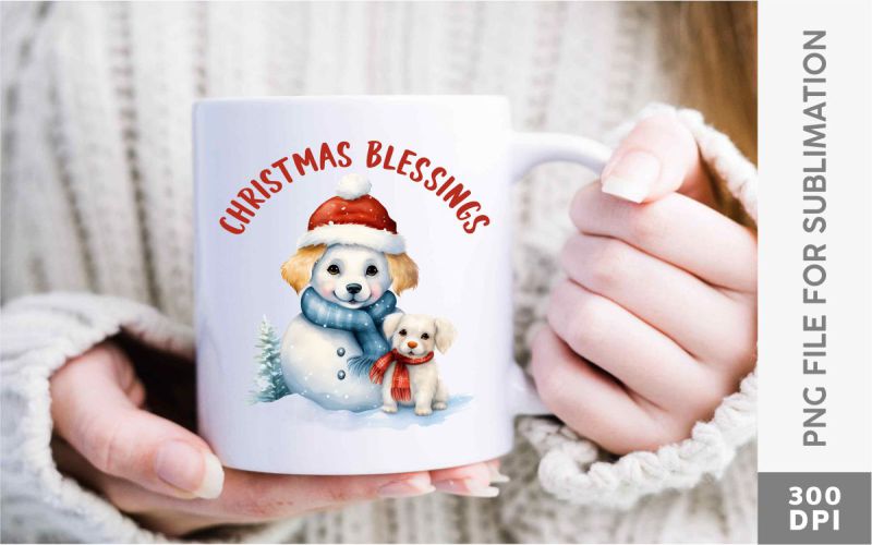 Dog Snowman PNG Sublimation Bundle mug preview
