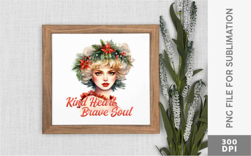 Neo Classical Christmas Girl PNG Sublimation Bundle wall hanging preview