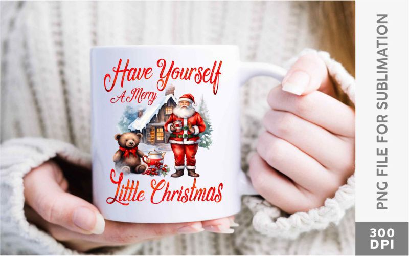 Christmas Santa & Bear PNG Sublimation Bundle mug preview