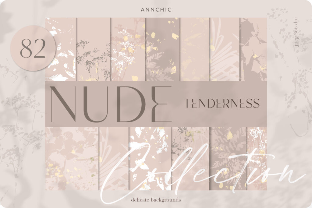Nude tenderness delicate collection included in this floral backgrounds bundle