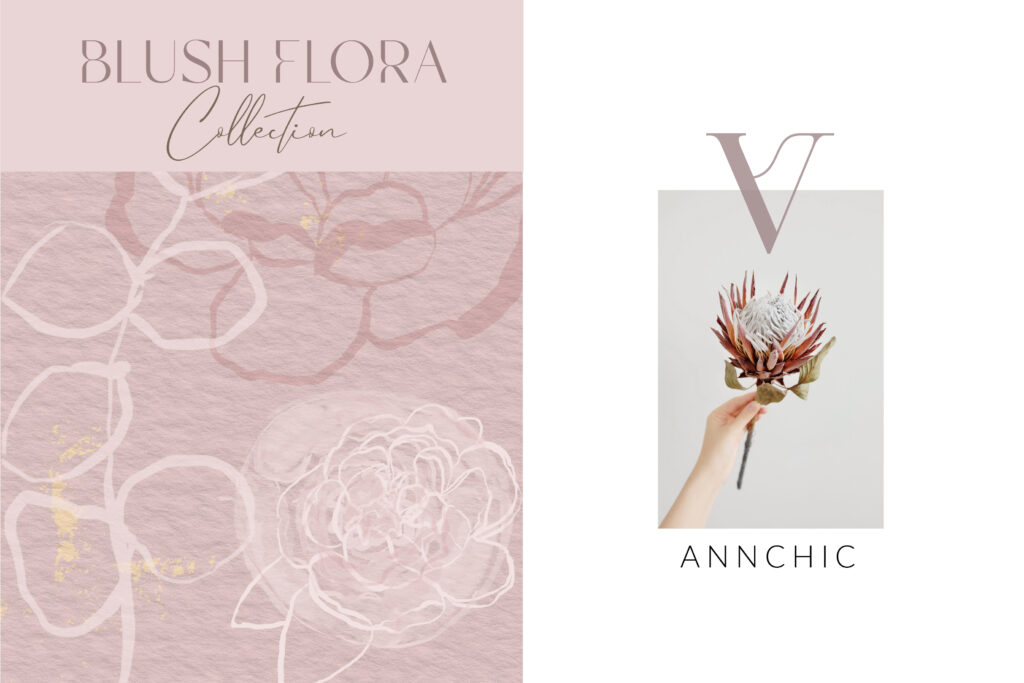 Blush Flora collection mockups