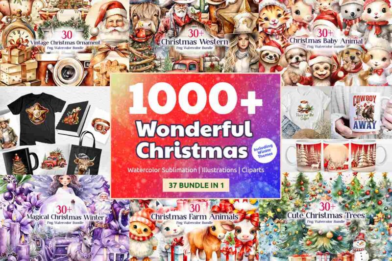 1000+ Wonderful printable Christmas png files main cover