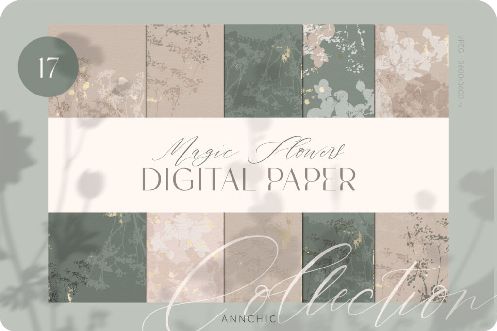 Magic flowers collection included in this floral backgrounds bundle