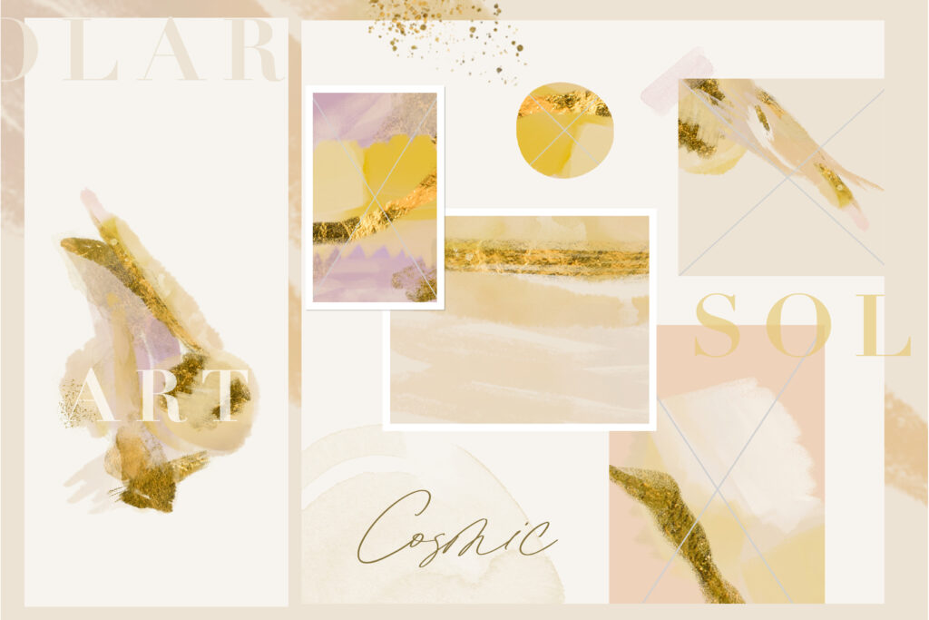 A collage of the previews of the abstract solar collection
