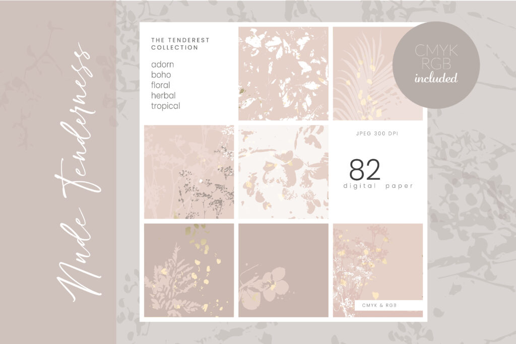 A collage of the previews of the nude tenderness bundle