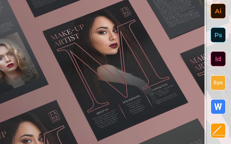 Makeup artist flyers and posters template