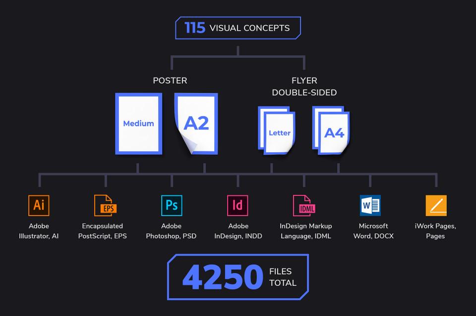 4250 flyers and posters branding templates preview