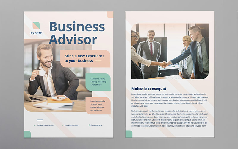 Business advisor poster and flyers template