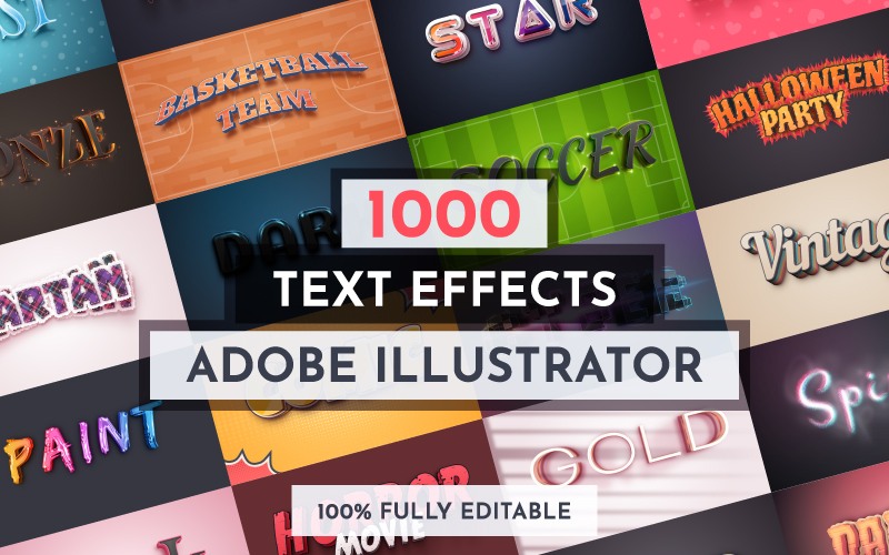 1000 Vector Text Effects main image