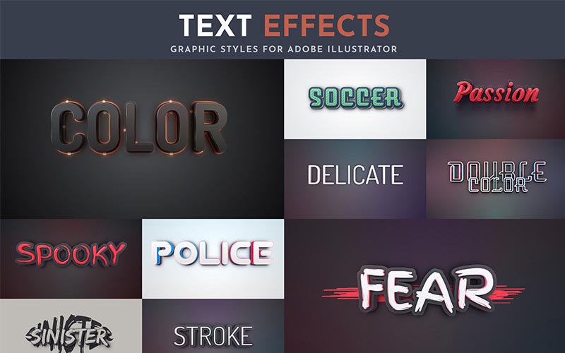 Text effects: Graphic style for Adobe illustrator