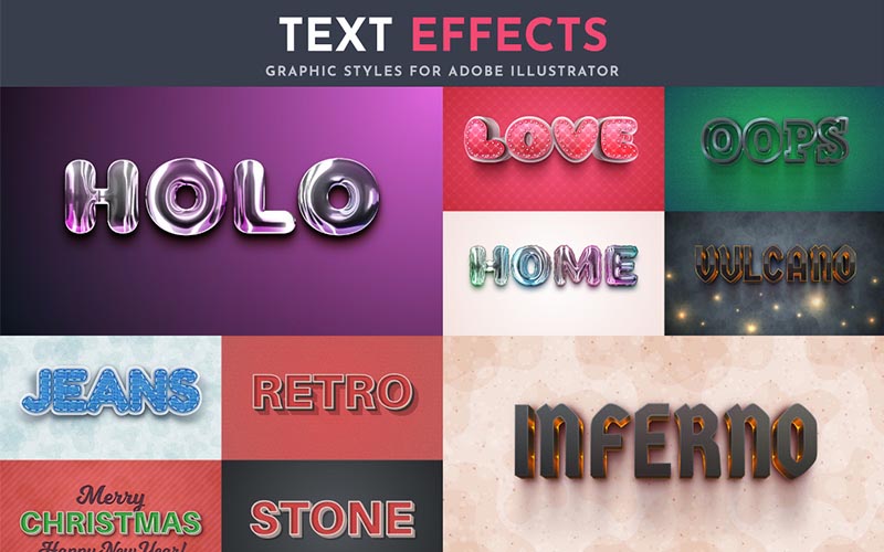 3D retro text effects