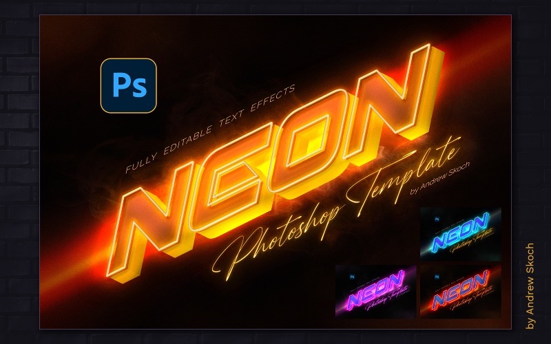 neon effect text photoshop