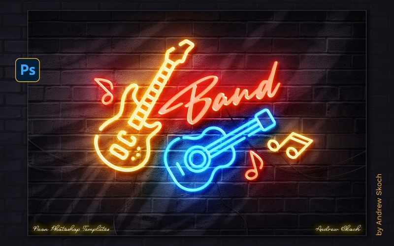 neon logo photoshop
