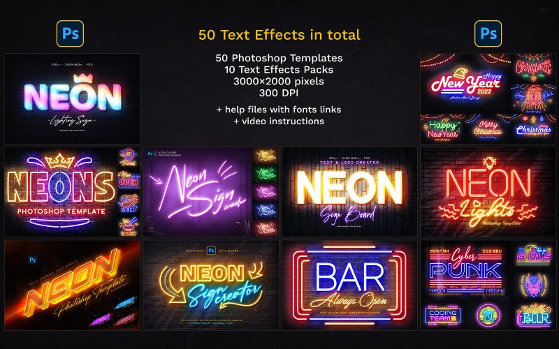 neon text effect photoshop