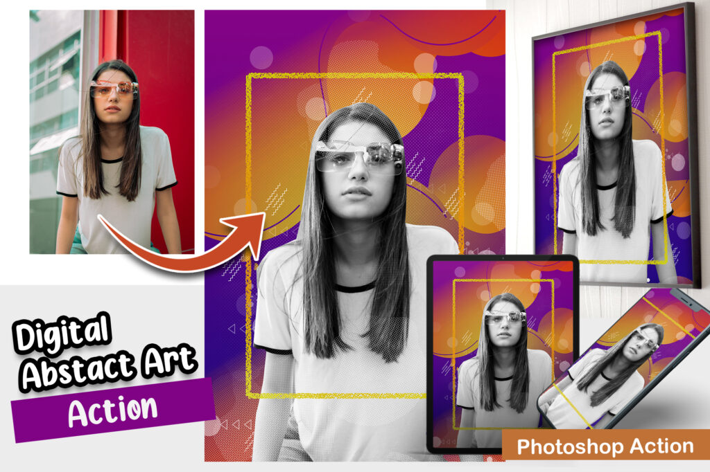 abstract art photoshop action, abstract photoshop action