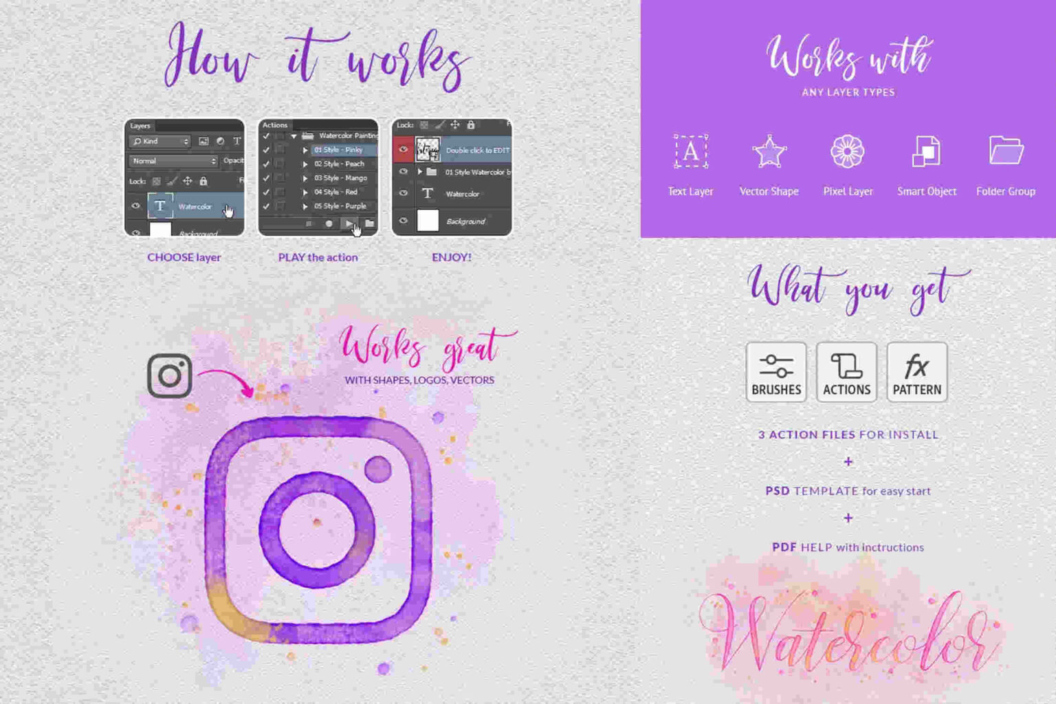 watercolor artist photoshop action