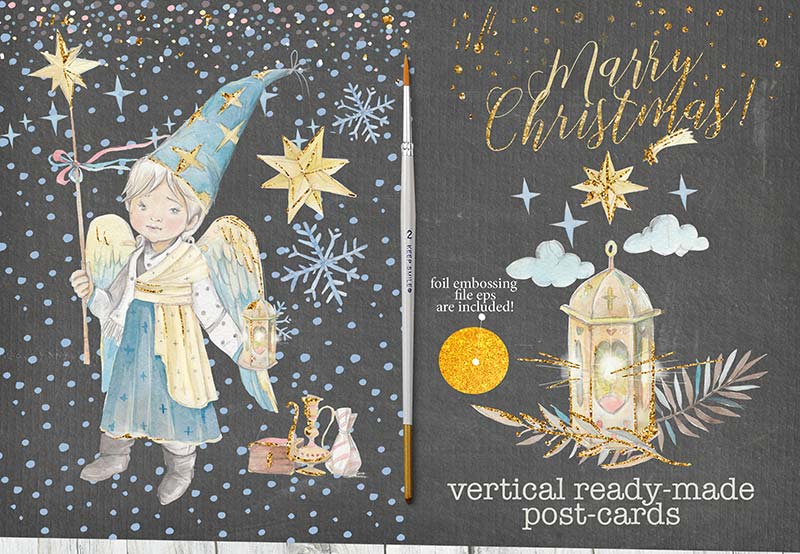 christmas card watercolour images