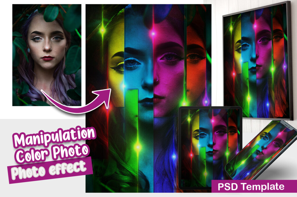 Manipulation color photo effect