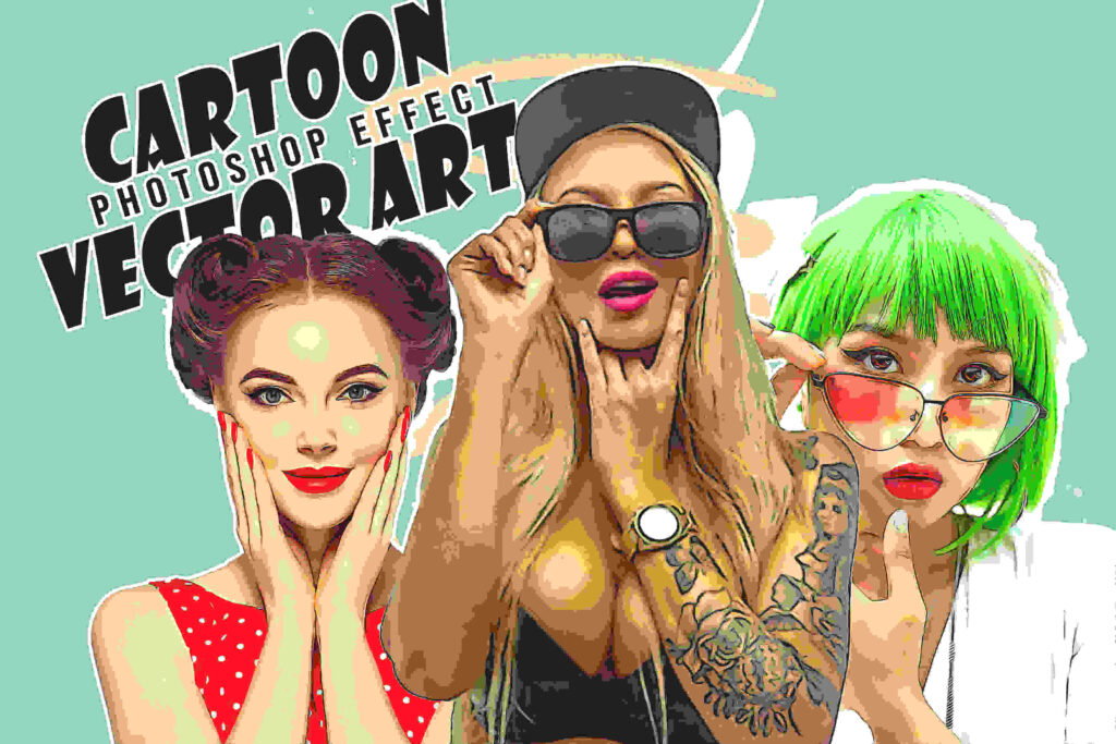 vector cartoon photoshop action