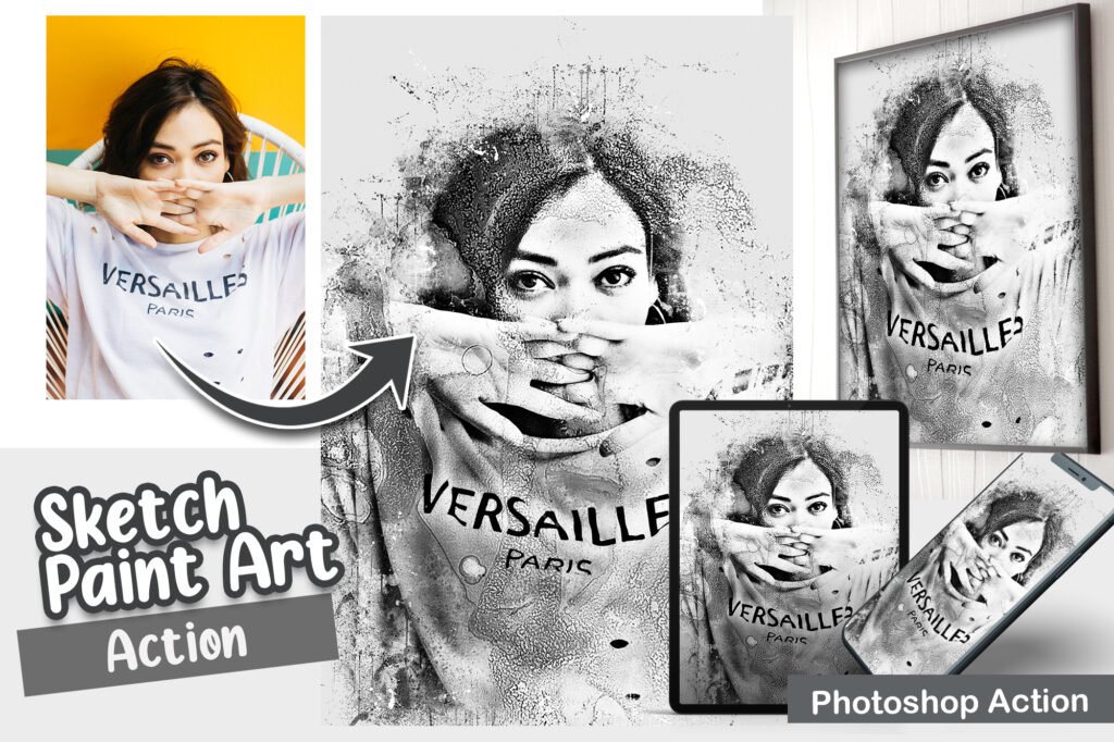 sketch art photoshop action, sketch art photoshop action free download