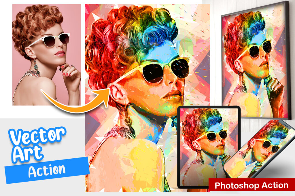 vector art action photoshop free download, vector art photoshop action free