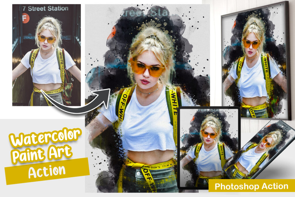 watercolor painting effect in photoshop, watercolor painting photoshop action